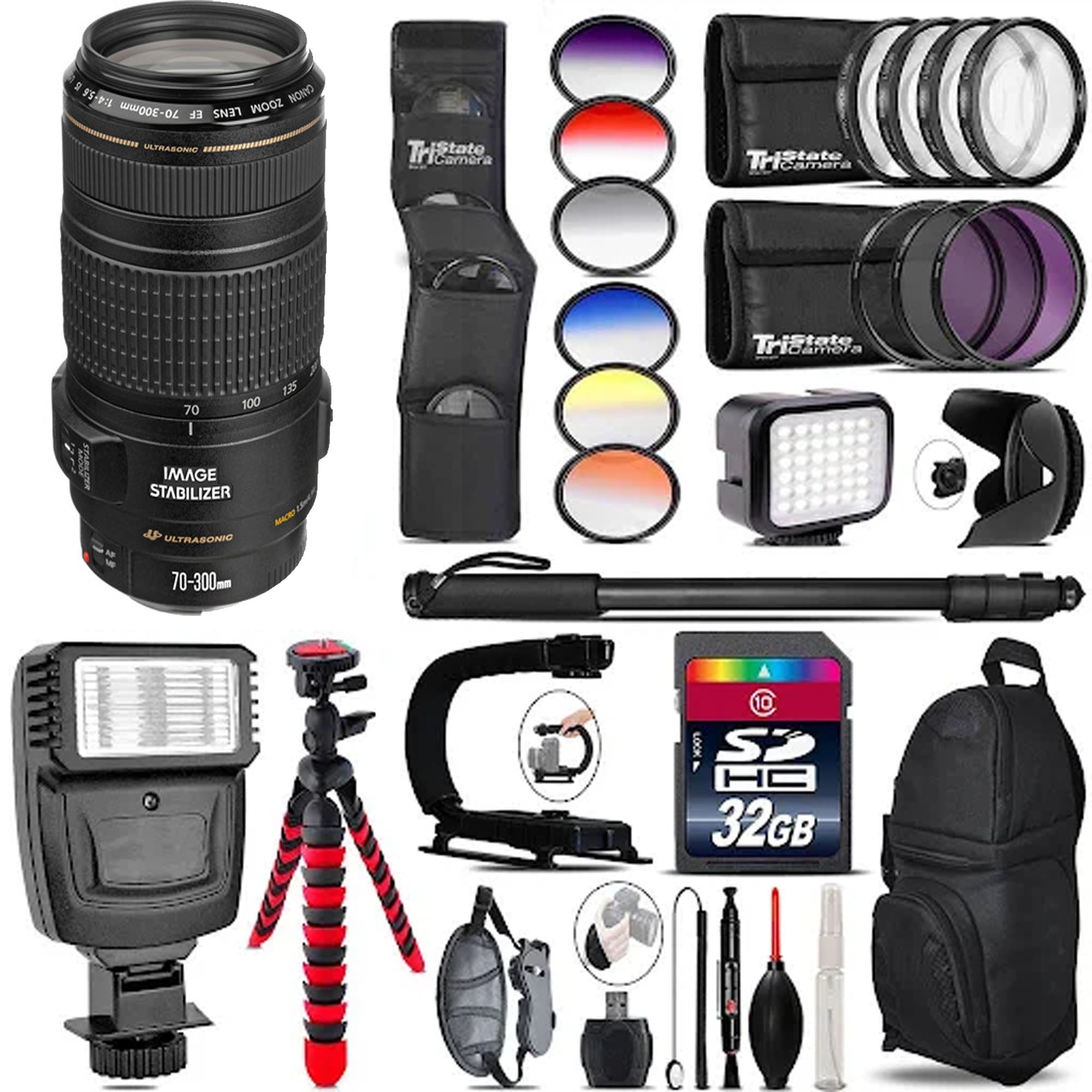 Canon EF 70-300mm f/4-5.6 IS USM Lens Bundle with Accessories - Professional Telephoto Zoom Lens for Wildlife, Sports & Portrait Photography