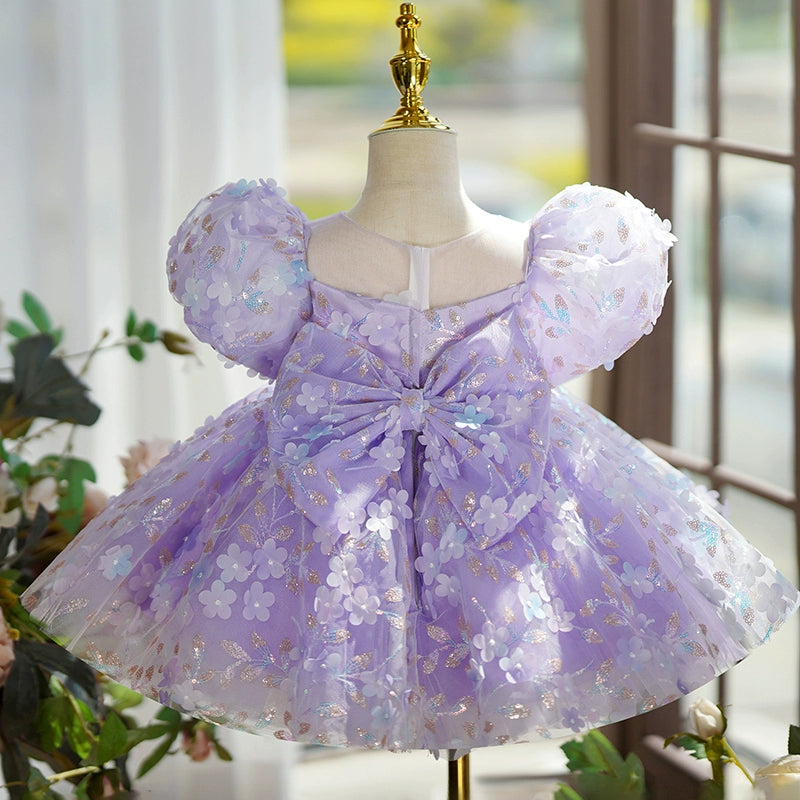 Elegant Purple Sequin Baby Dress for Toddlers - Sparkly Mesh Princess Party Costume | Perfect for Birthday, Pageant, Photo Shoot & Special Occasions