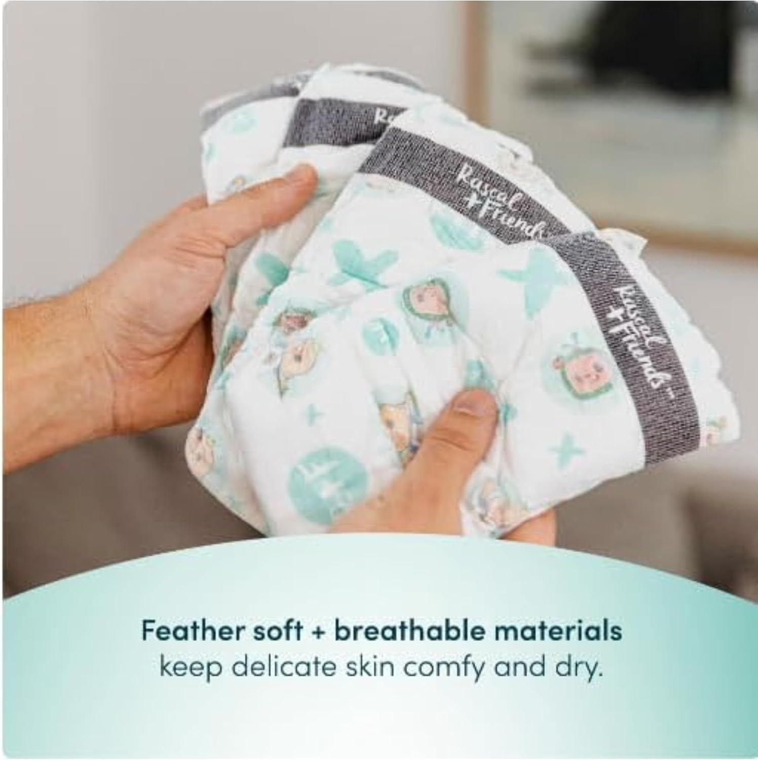 Rascal + Friends Diapers Premium Edition Size 4 (22-37 lbs), 72 Count - Ultra Absorbent, Hypoallergenic Baby Diapers for Day & Night Use - Perfect for Active Toddlers at Home or On-the-Go