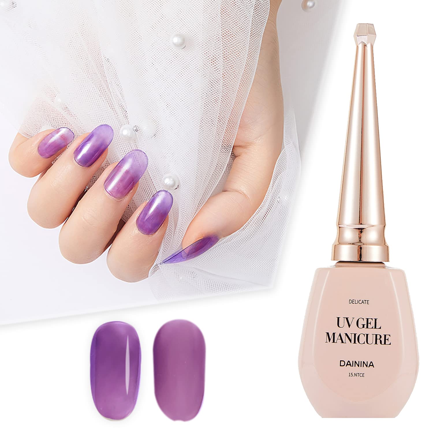 Icy Translucent UV LED Gel Nail Polish - Glass Natural Colors, Cruelty-Free 15ml/0.5oz Jelly Gel Polish for Salon & Home Manicure | Perfect Gift for Women & Girls | Great for Nail Art, Parties, Weddings & Everyday Wear