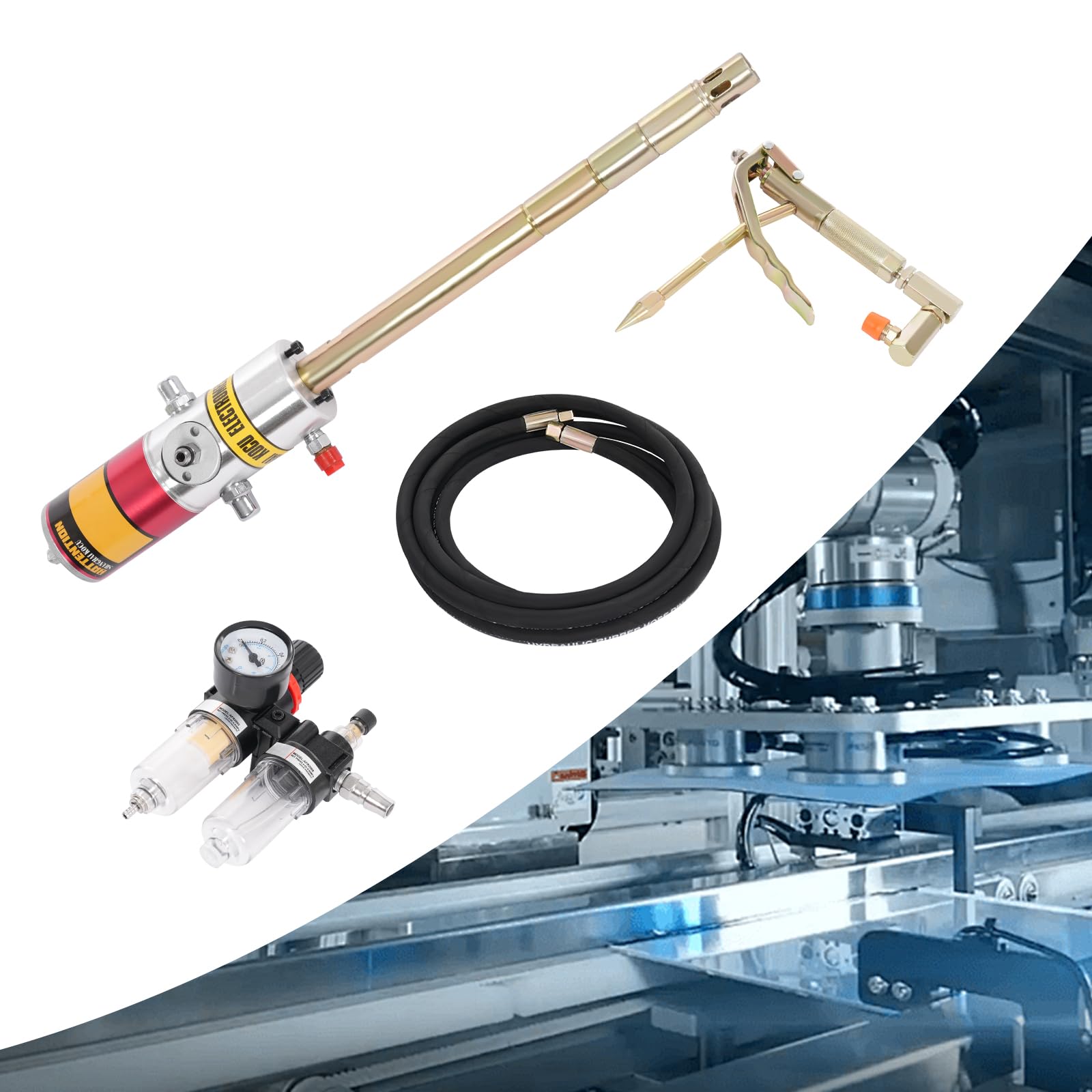 LYNICESHOP 50:1 Air Operated Pneumatic Oil Transfer Pump - Heavy Duty 35mm Drum Pump for 30-40MPa High Pressure Grease & Oil Transfer - Ideal for Automotive, Industrial & Marine Applications