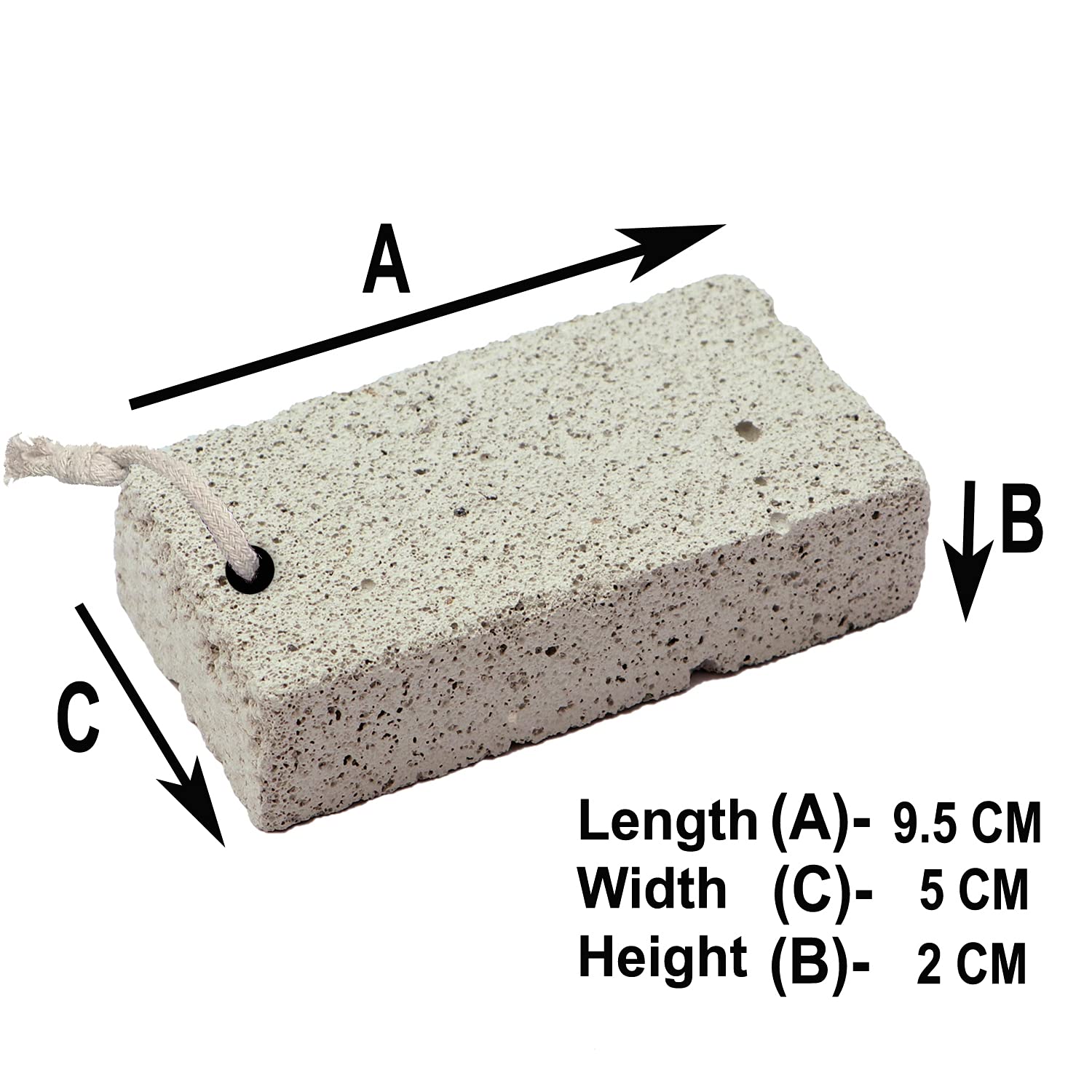 Natural Lava Pumice Stone for Dead Skin Removal - Callus Remover for Feet, Heels, Hands & Elbows | Exfoliating Pedicure Tool for Dry Skin - White Square Shape (Pack of 1) - Perfect for Home Spa, Pedicures & DIY Foot Care