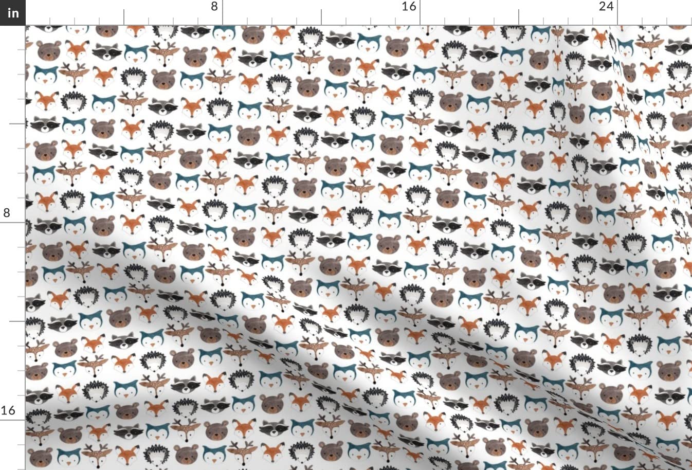 Woodland Creatures Printed Minky Fabric Fat Quarter - Soft Plush Fabric for Sewing Baby Blankets, Quilt Backing & DIY Projects - Perfect for Nursery Decor, Baby Gifts & Cozy Home Crafts