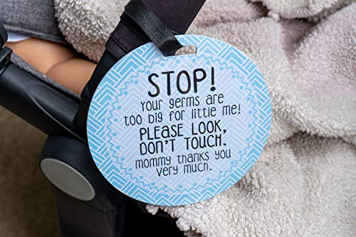 No Touching Baby Car Seat Sign - Blue Mommy Safety Warning for Newborns & Infants | Perfect for Car Rides, Air Travel & Public Outings