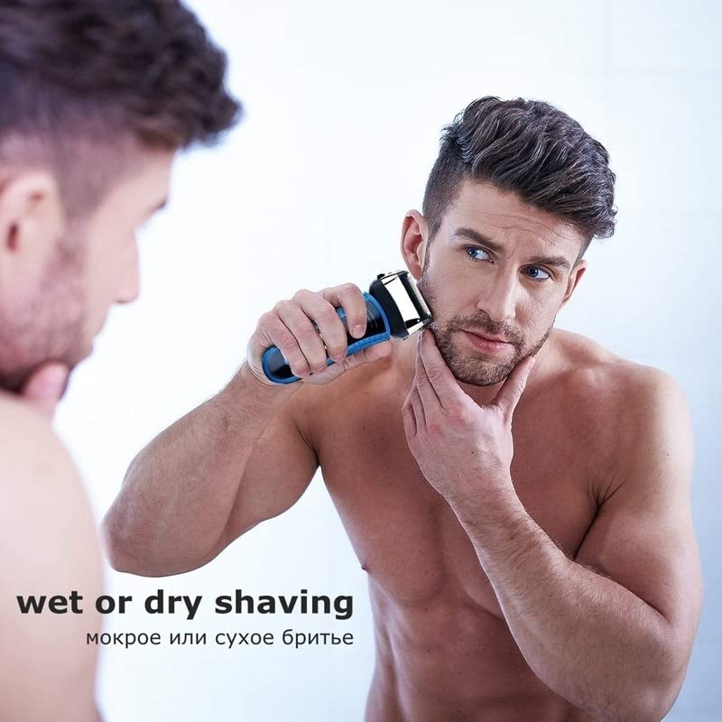 Premium Electric Razor for Men - Rechargeable Wet/Dry Beard Trimmer with LCD Display & Waterproof Design - Perfect for Home, Travel & Gym Use