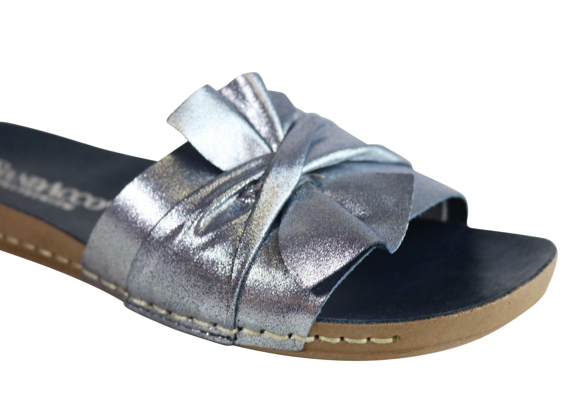 Andacco Women's Comfortable Leather Slide Sandals - Handmade in Brazil - Perfect for Beach, Pool, and Summer Casual Wear