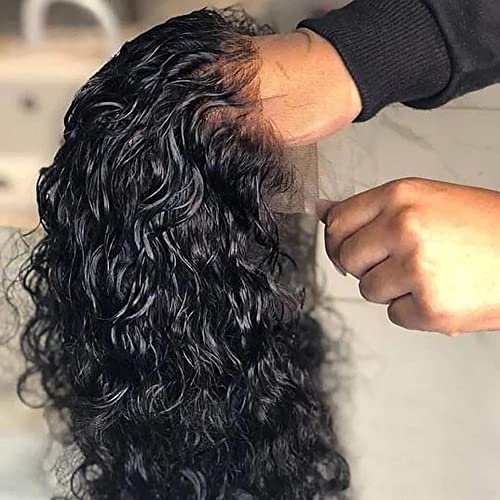 Jessica 13x5 Deep Wave Lace Front Wigs Human Hair - Pre Plucked Natural Hairline with Baby Hair for Black Women | Wet & Wavy Curly Lace Frontal Wig (16 Inch) | Perfect for Daily Wear, Parties & Special Occasions