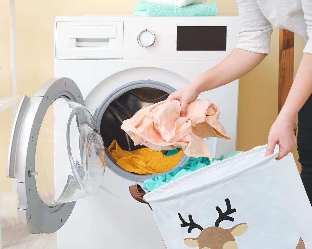 Collapsible Deer Laundry Hamper for Kids - Baby Storage Basket, Nursery Toy Organizer & Boys Room Decor | Perfect for Clothes, Toys & Nursery Organization
