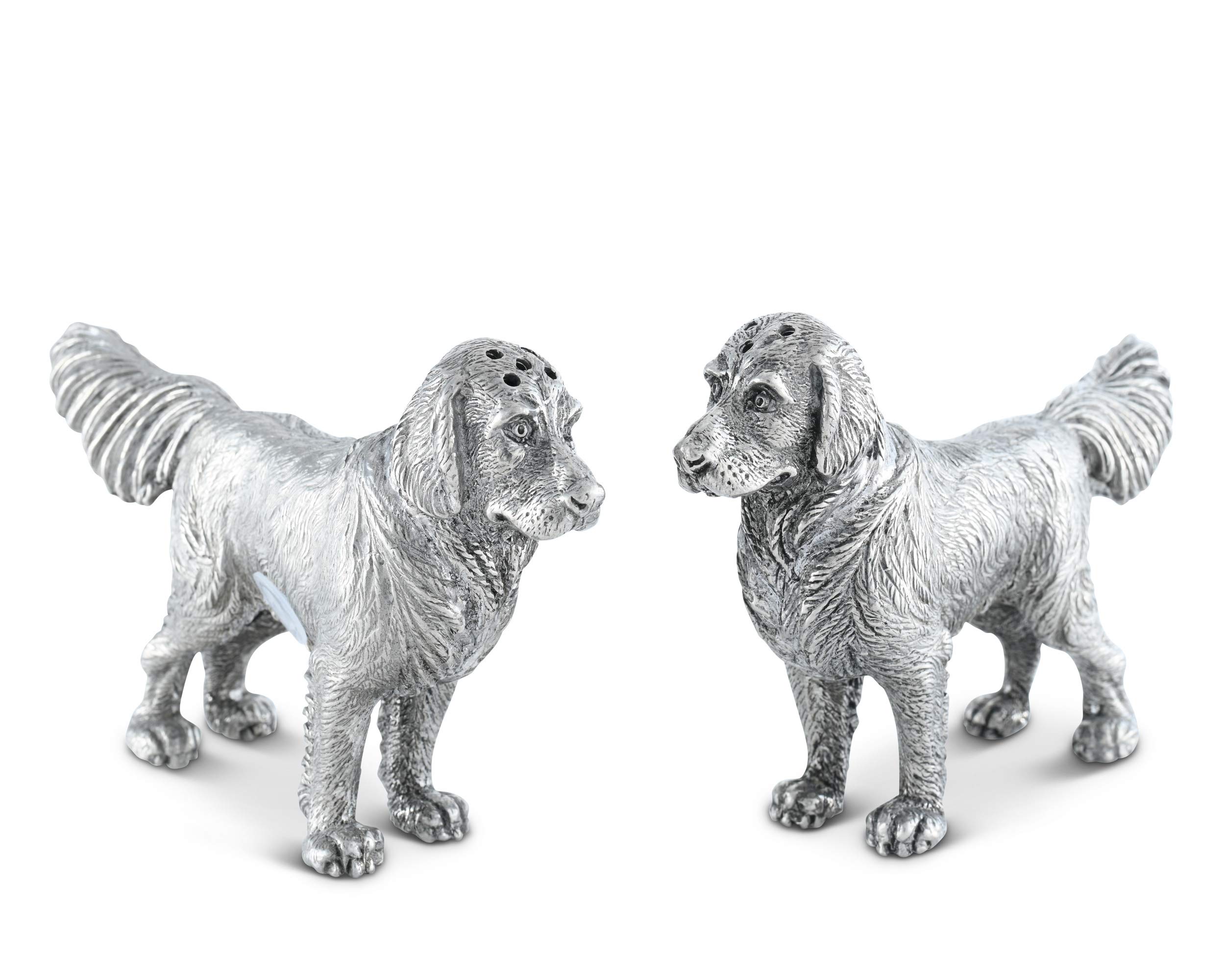 Vagabond House Pewter Retriever Dog Salt and Pepper Shakers Set - 5