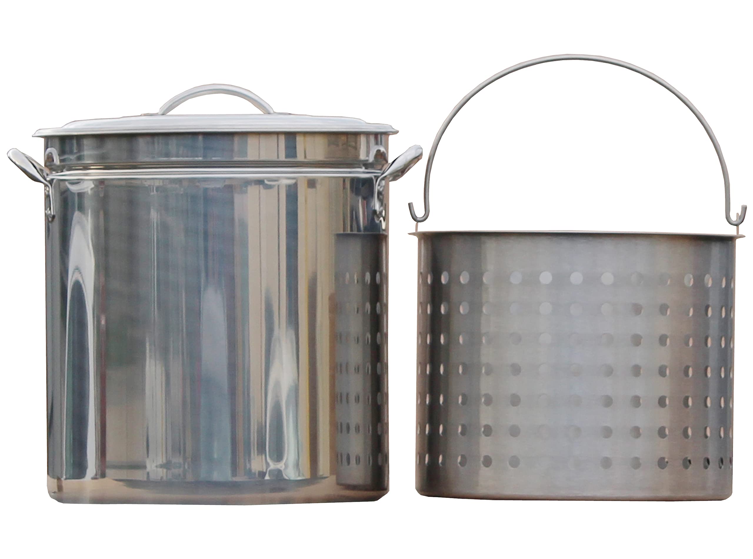 King Kooker KK82SR 82-Quart Stainless Steel Stock Pot with Ridged Bottom - Perfect for Outdoor Cooking, Boiling Seafood, and Large Batch Canning