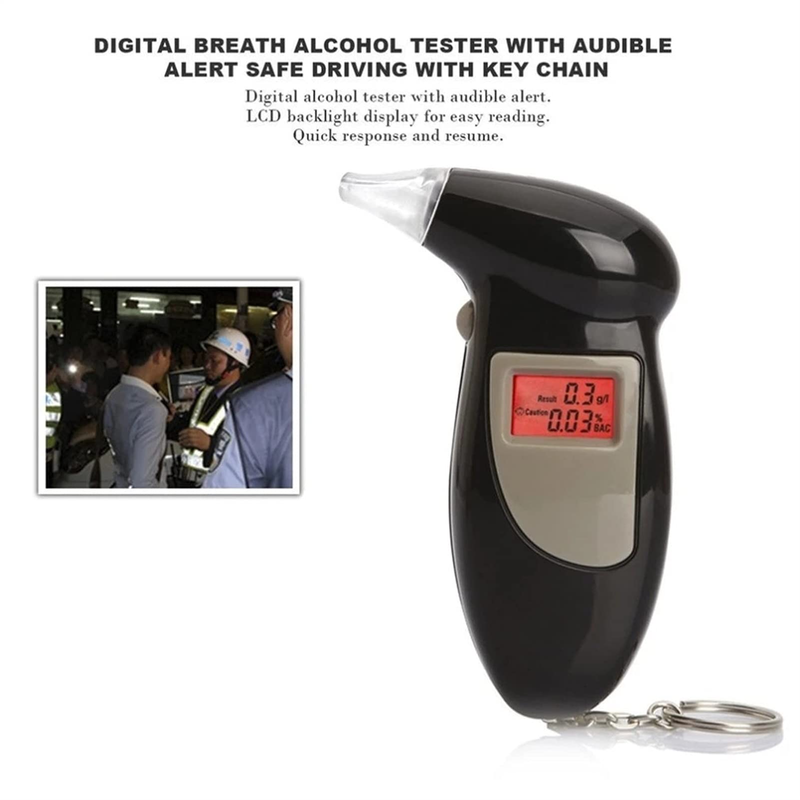SVNA 2021 Professional Handheld Digital Alcohol Breath Tester - Portable Breathalyzer with Backlight Display for Personal & Law Enforcement Use - Perfect for Bars, Parties, and Road Safety Checks