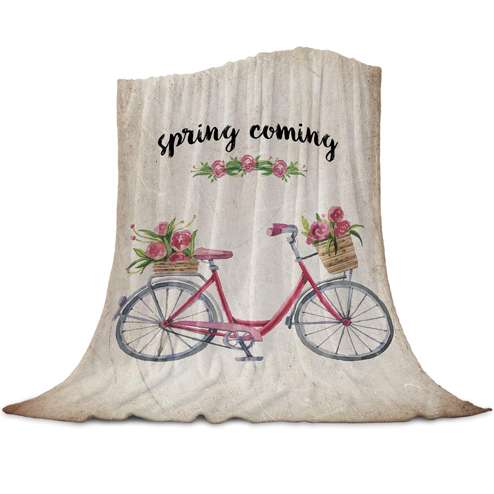 Super Soft Reversible Microfiber Fleece Throw Blanket - Lightweight Floral Design for Couch, Bed & Sofa (39x49 Inches) - Cozy Home Decor, Perfect for Spring Season, Reading Nooks & Gift Giving