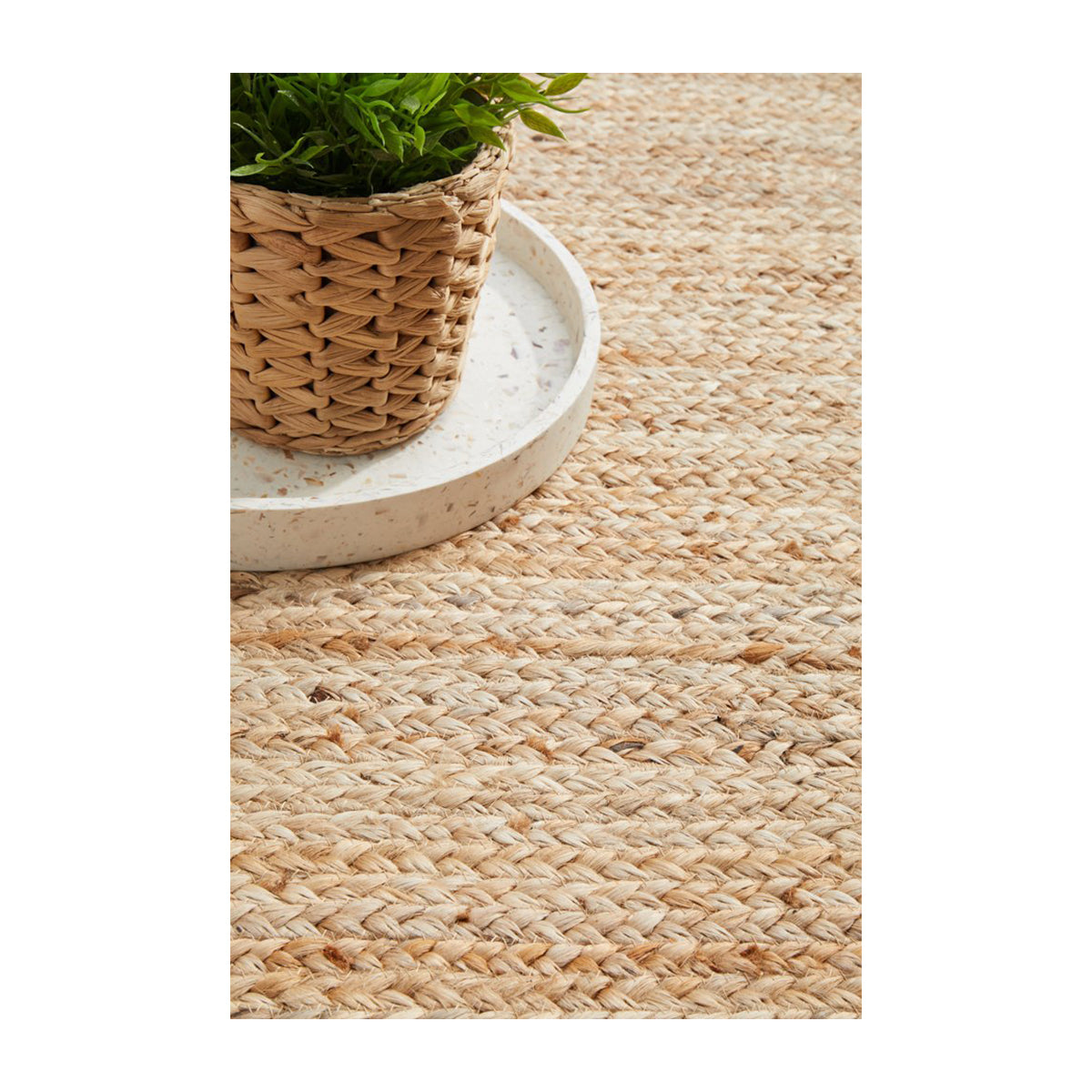Bondi Rectangle Jute Rug - Natural Fiber Area Rug for Living Room, Bedroom & Home Decor | Eco-Friendly & Durable Floor Mat