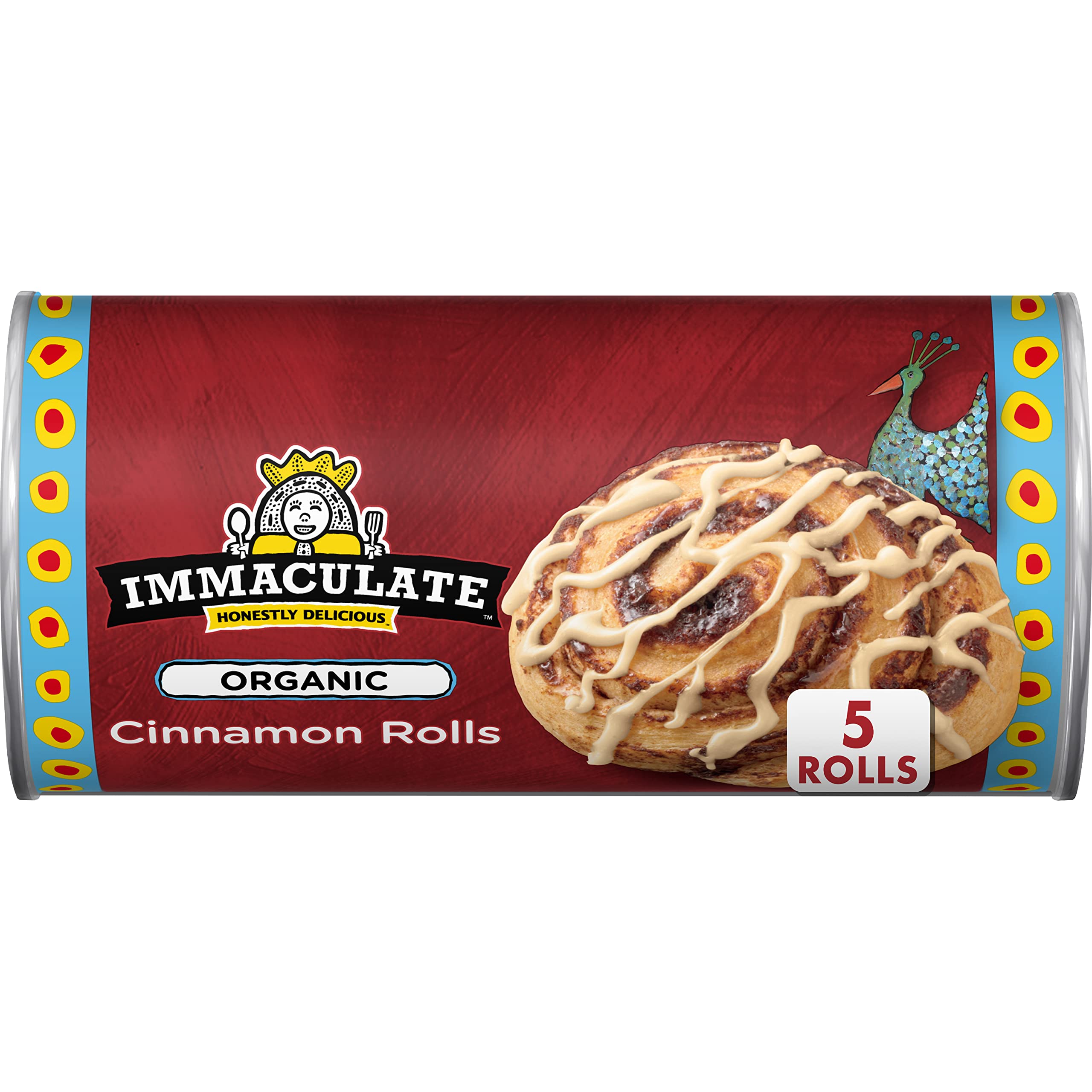 Organic Cinnamon Rolls with Icing - Immaculate Baking (5 Rolls, 17.5 oz) - Perfect for Breakfast, Brunch & Holiday Baking