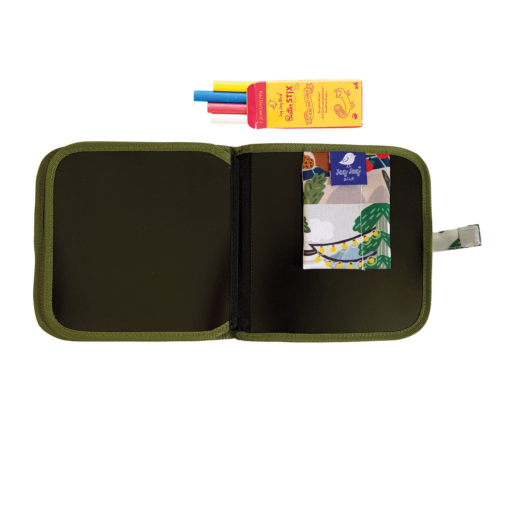 JJB & Friends Camping Doodle It and Go Activity Book - Reusable Chalk Board Book for Kids | Mess-Free Drawing & Creative Play | Portable Travel Toy with Dust-Free Chalk | Perfect for Road Trips, Camping & Indoor Activities