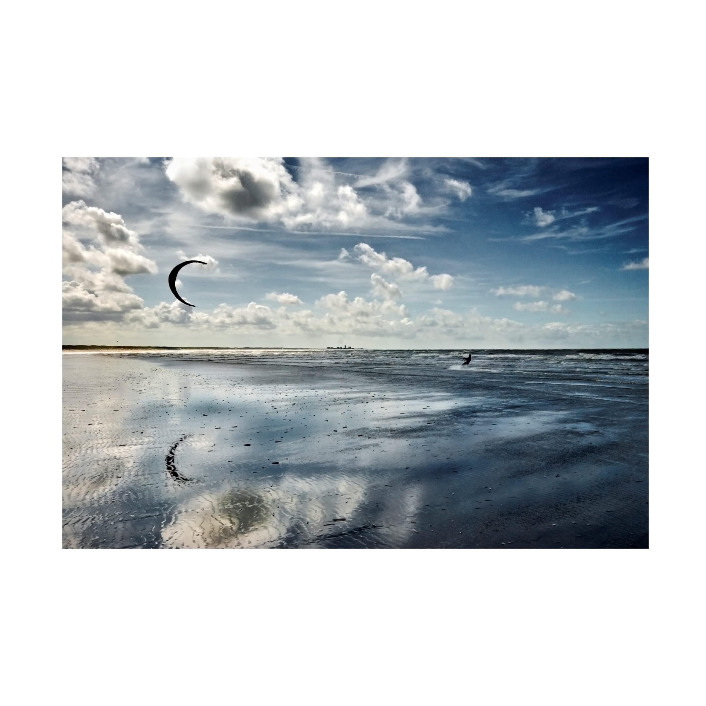 Leon's 'Blue Kiting' Canvas Wall Art Print - Modern Home Decor for Living Room, Bedroom & Office - Trademark Fine Art Collection
