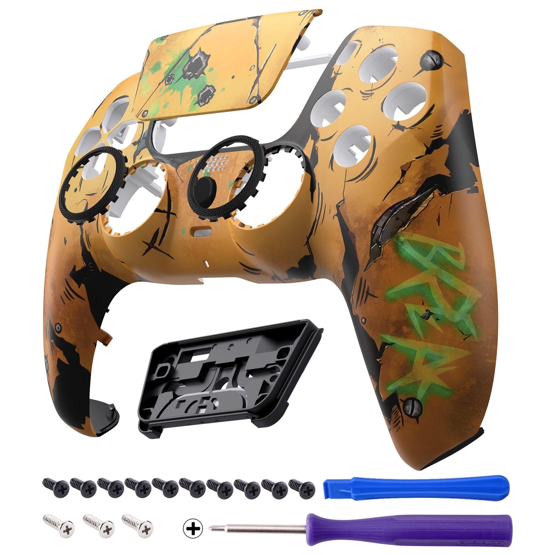 eXtremeRate LUNA Redesigned PS5 Controller Front Shell with Touchpad - Compatible with BDM 010/020/030/040/050 - Custom Replacement Part for Enhanced Gaming Experience