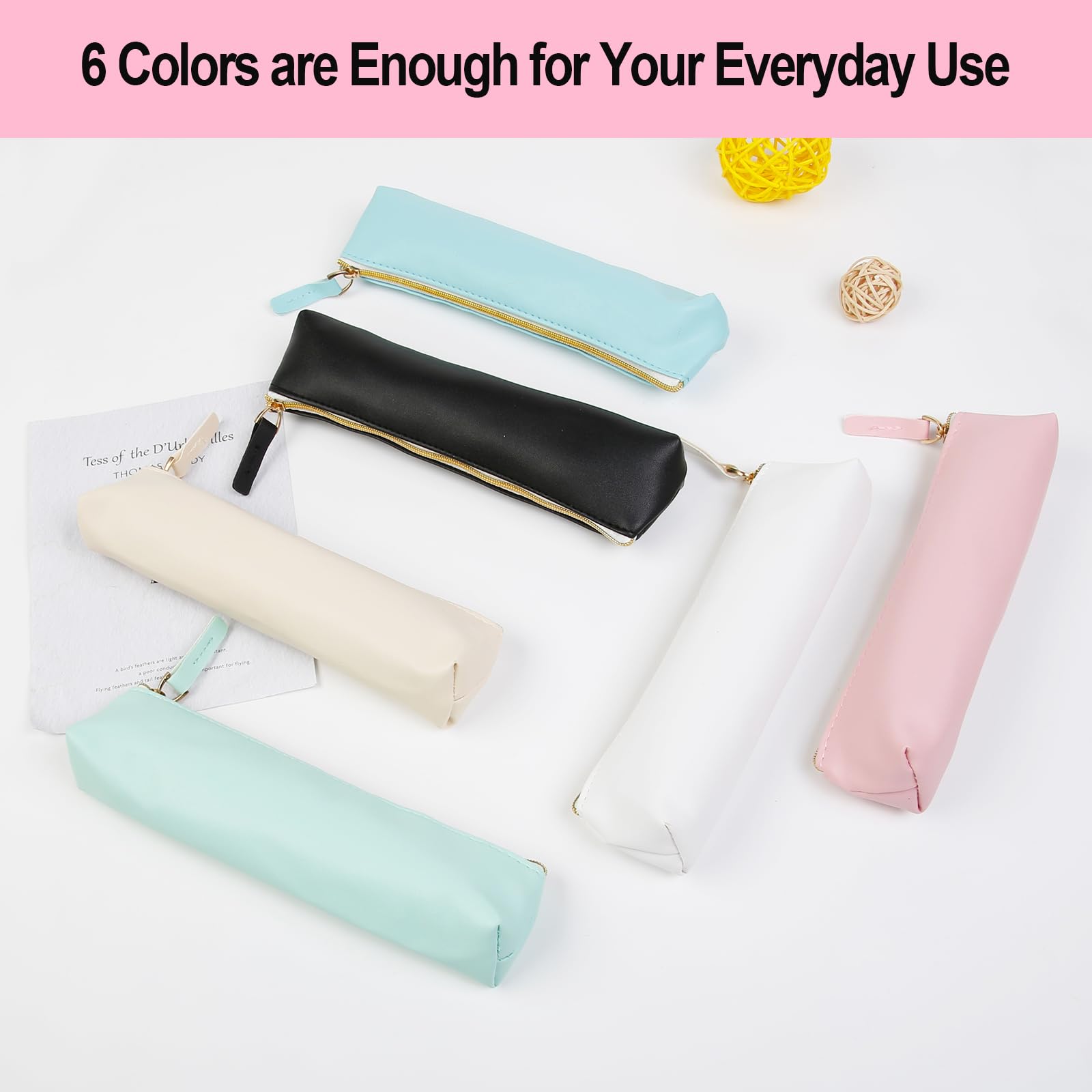 6Pcs Mini Leather Cosmetic Bags for Women - Travel & Daily Use