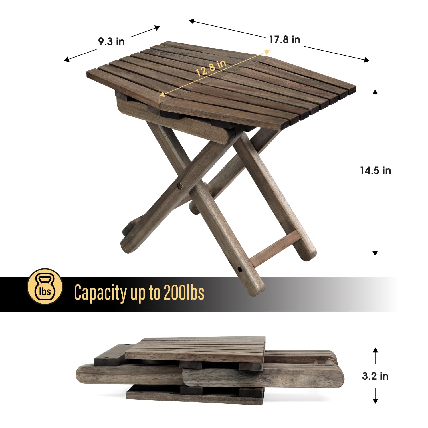 Compact Walnut Folding Side Table - 18