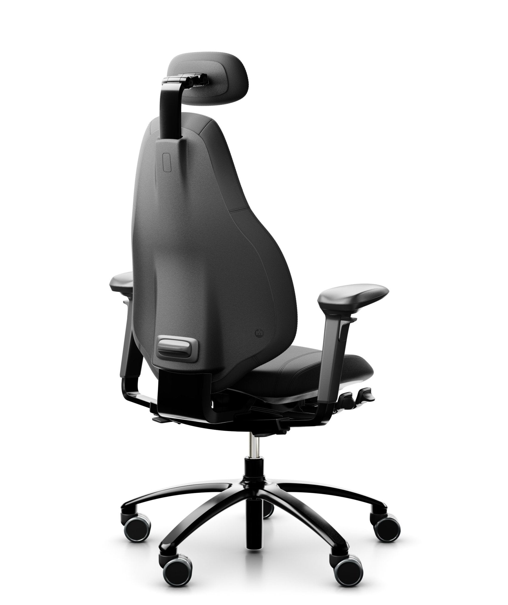 RH Mereo 220 Black Leather Office Chair - Ergonomic Executive Desk Chair with Adjustable Height & Lumbar Support for Home & Office Workspace