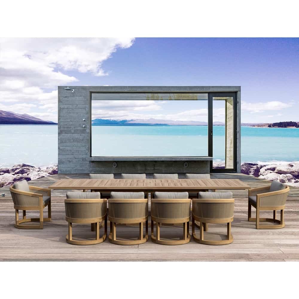 Anderson Teak 11-Piece Catania Outdoor Dining Set - SET 337 | Durable Teak Wood Patio Furniture for Backyard, Garden, Poolside & Restaurant Use