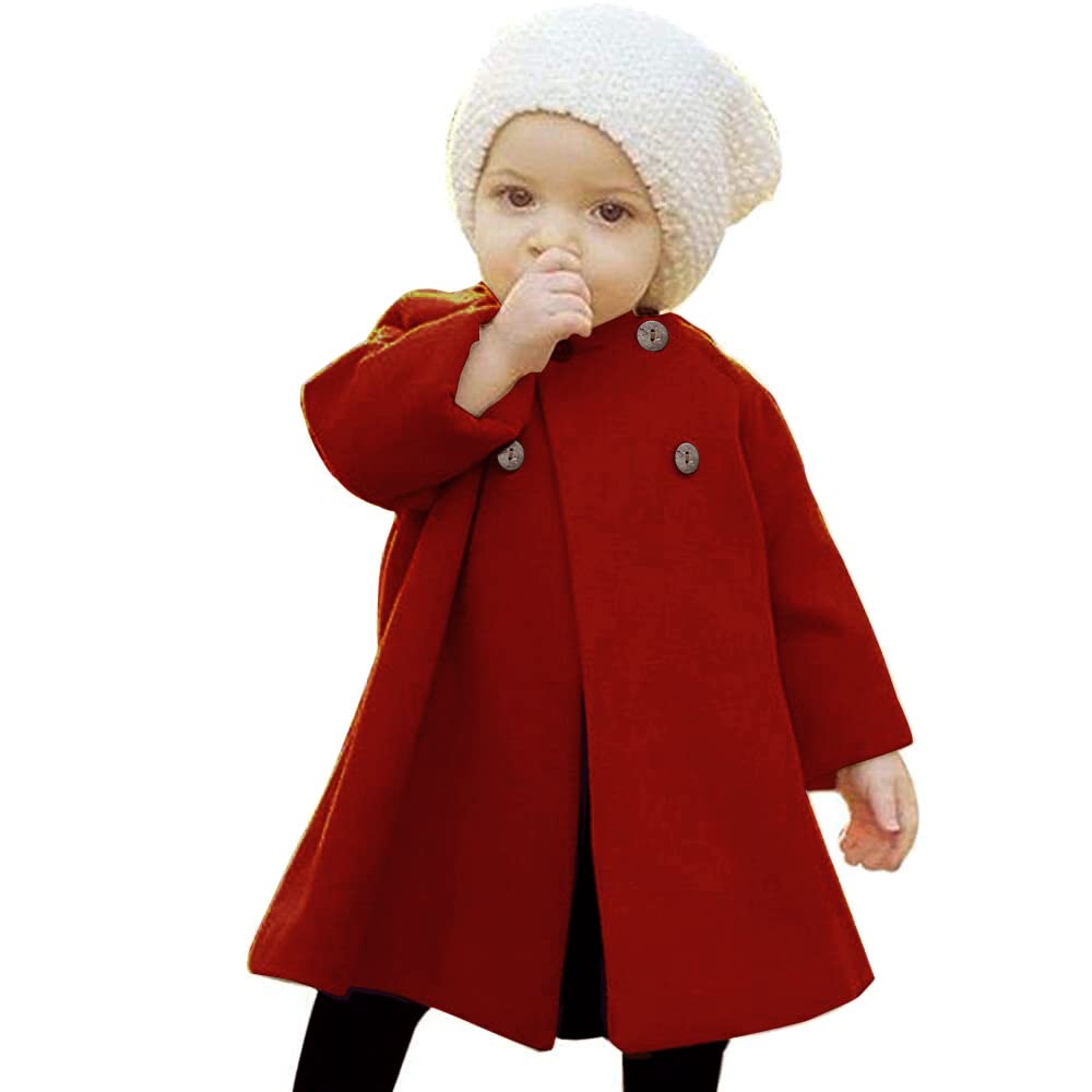 JEELLIGULAR Toddler Baby Girl Winter Coat - Warm Thick Jacket with Button Closure, Kids Cloak for Fall & Winter Outwear Set | Perfect for Outdoor Play, School, and Holiday Outfits