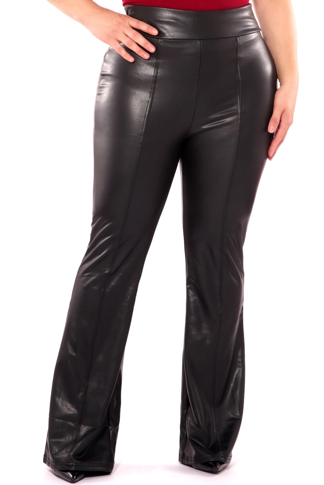 ShoSho Women's Plus Size Skinny Pants - High Waisted Slim Fit Stretch Trousers, Pull-On Jeggings & Leggings for Work, Office & Casual Wear