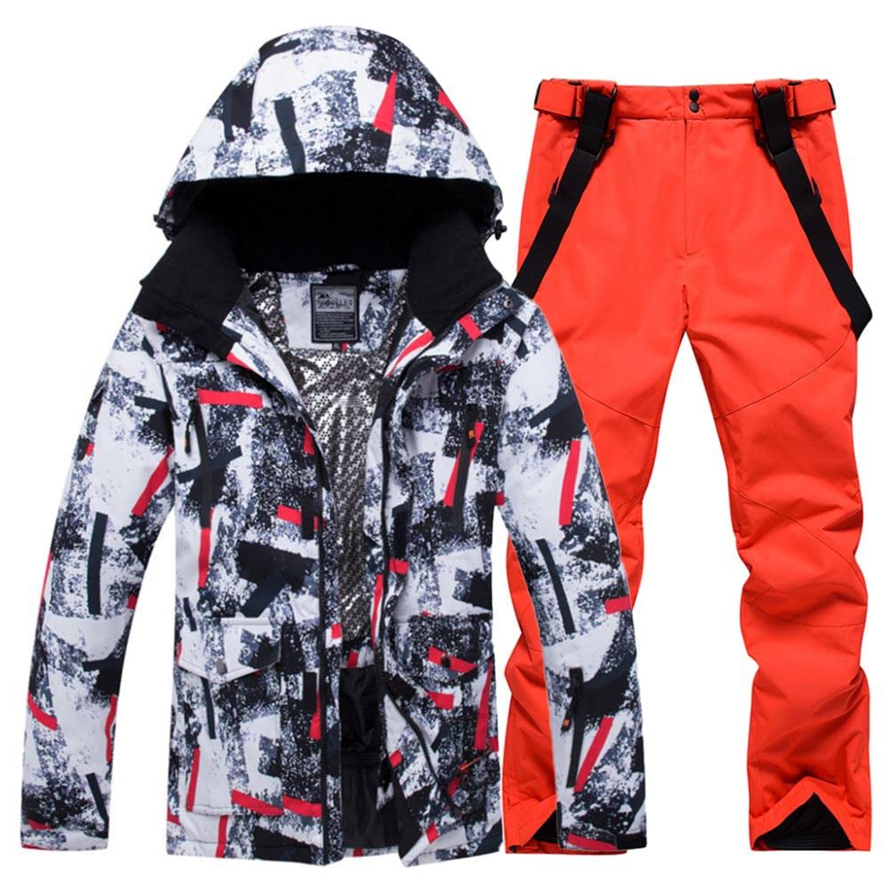 YEEFINE Men's Waterproof Ski Suit Winter Snowboard Jacket & Pants Set for Skiing, Snowboarding & Outdoor Winter Sports