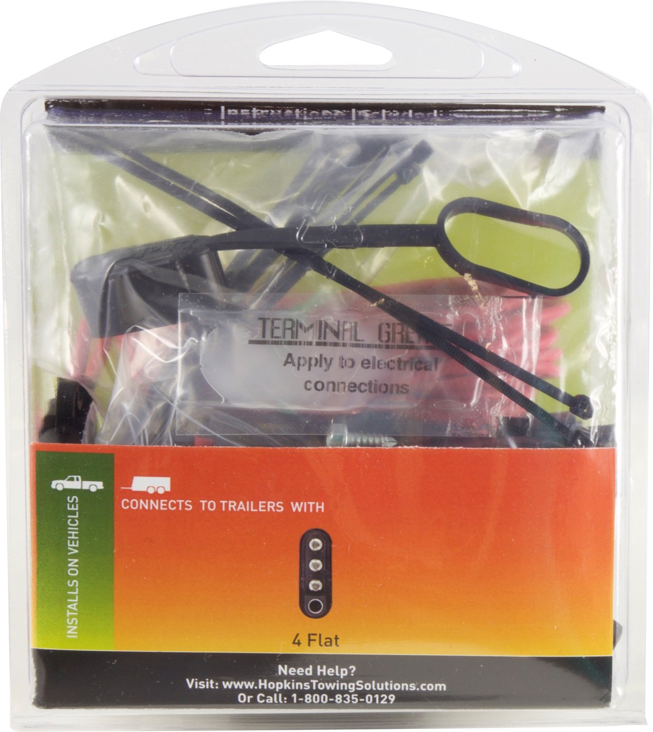 Hopkins 41150 7-Way RV Blade Trailer Wiring Kit - Heavy Duty Towing Harness for Safe and Reliable Electrical Connection - Perfect for Trailers, Campers, and Towing Vehicles