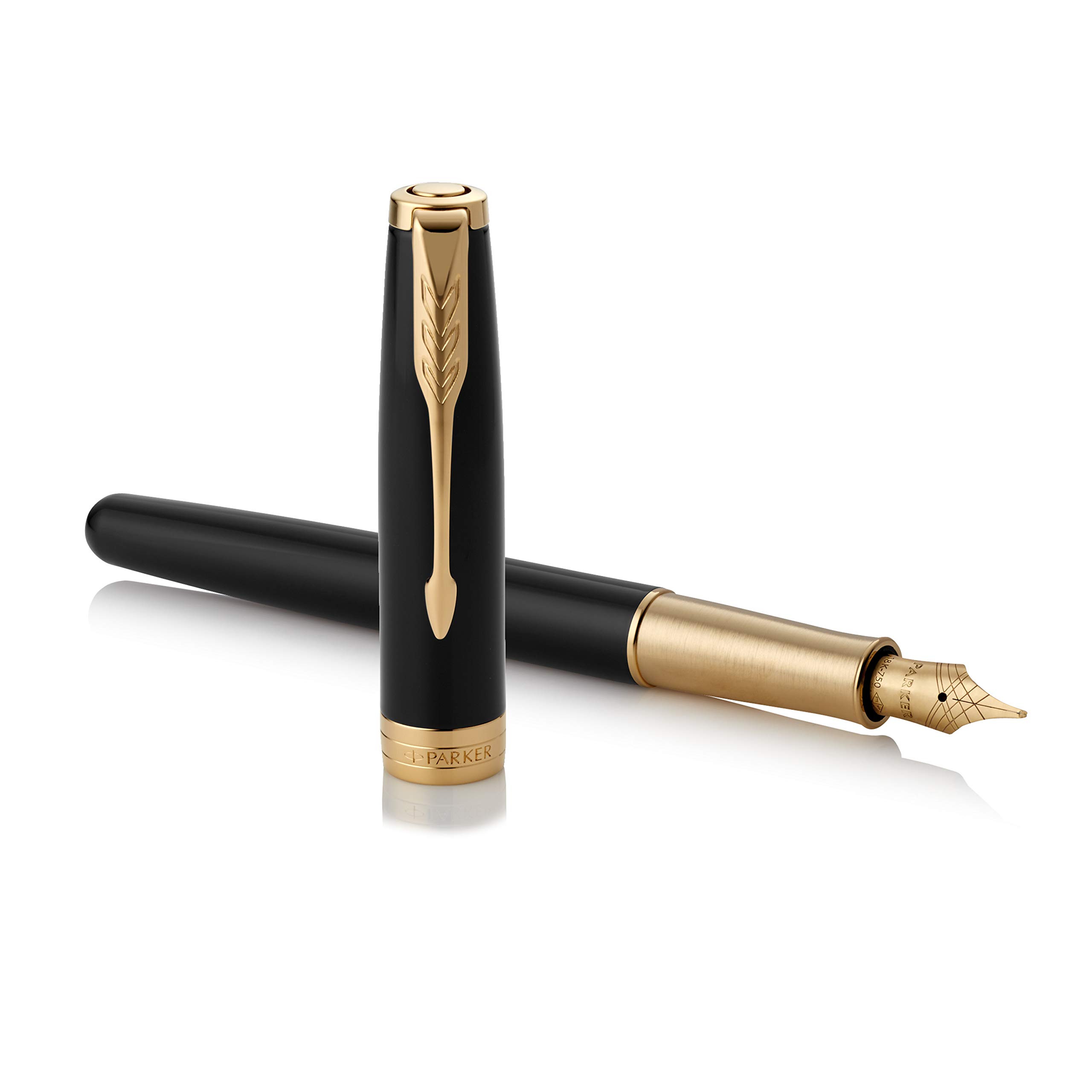 PARKER 1950550 Sonnet Rack Black GT Fountain Pen with 18K Gold Nib - Fine Point, Authentic Imported Gift Box - Perfect for Writing, Calligraphy & Elegant Gifting