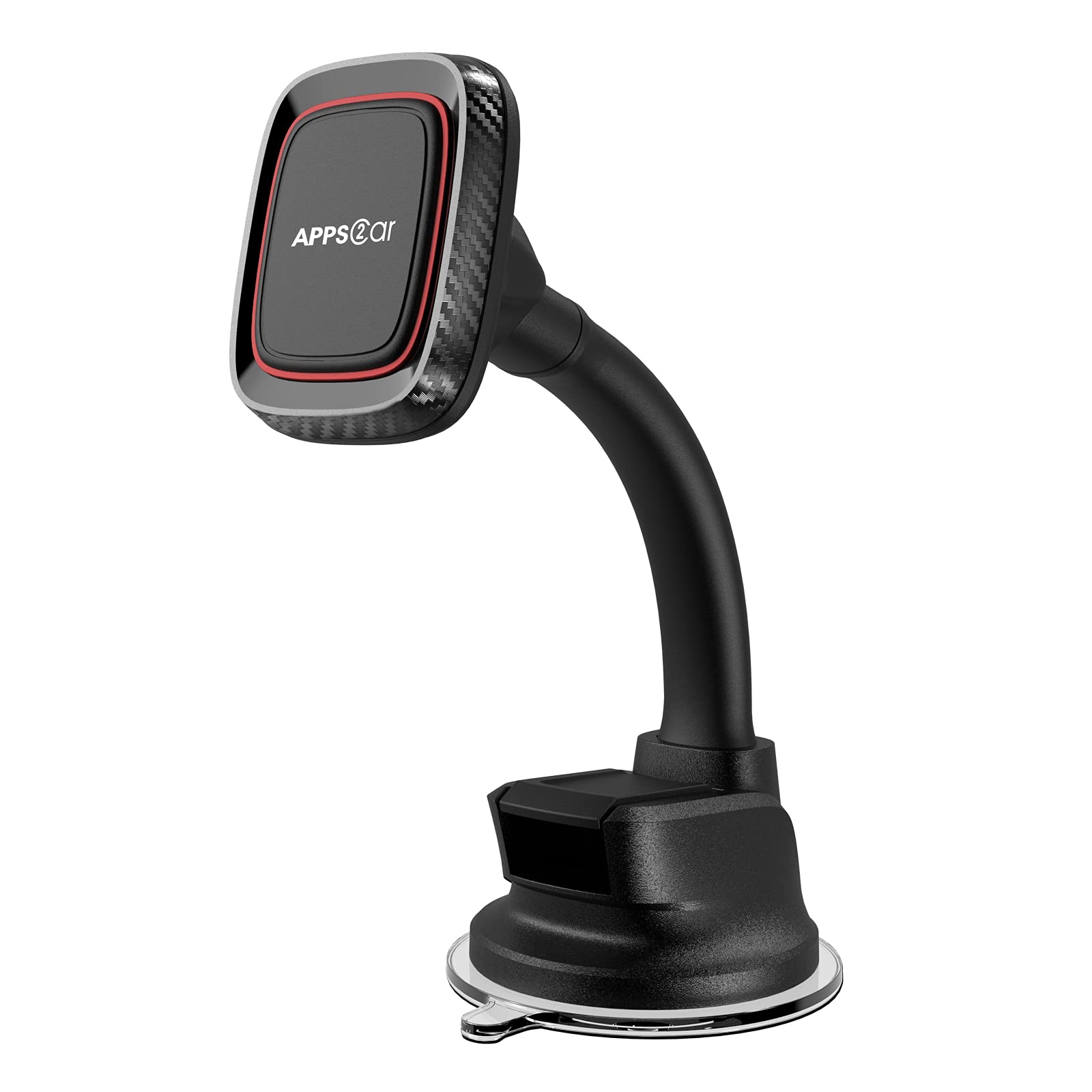 APPS2Car Magnetic Phone Holder for Car - Dashboard & Windshield Mount with Strong Magnets & Flexible Arm | Universal Smartphone Car Mount for iPhone, Samsung, Google Pixel | Perfect for GPS Navigation, Hands-Free Calling & Road Trips
