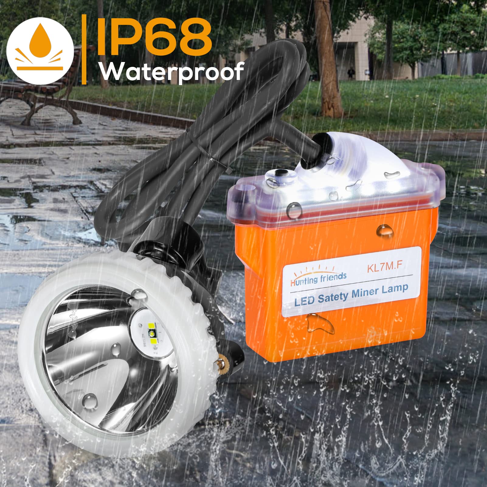 Super Bright Rechargeable Mining Headlamp - 10000 Lumen LED Hard Hat Light, Waterproof & Explosion Proof KL7M.F for Underground Coal Mining - Perfect for Miners, Construction Workers, and Outdoor Adventures