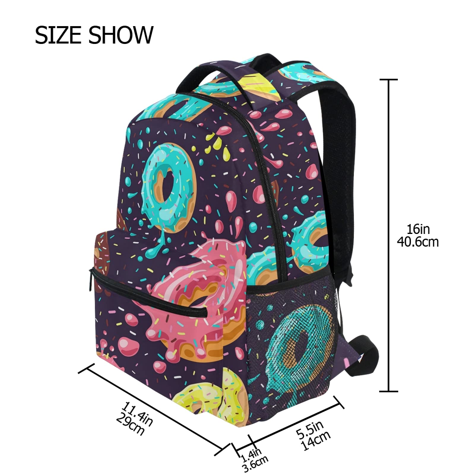 ALAZA Macaron Donut Backpack for School & Travel - Cute & Durable Knapsack for Primary & Junior High Students - Perfect for School, Outings & Daily Use