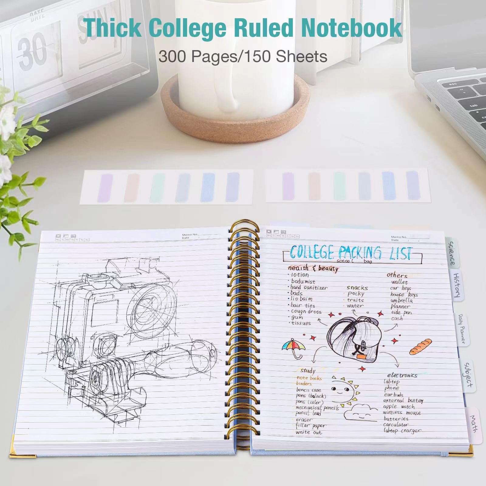 Premium Spiral Notebook - College Ruled 8.5