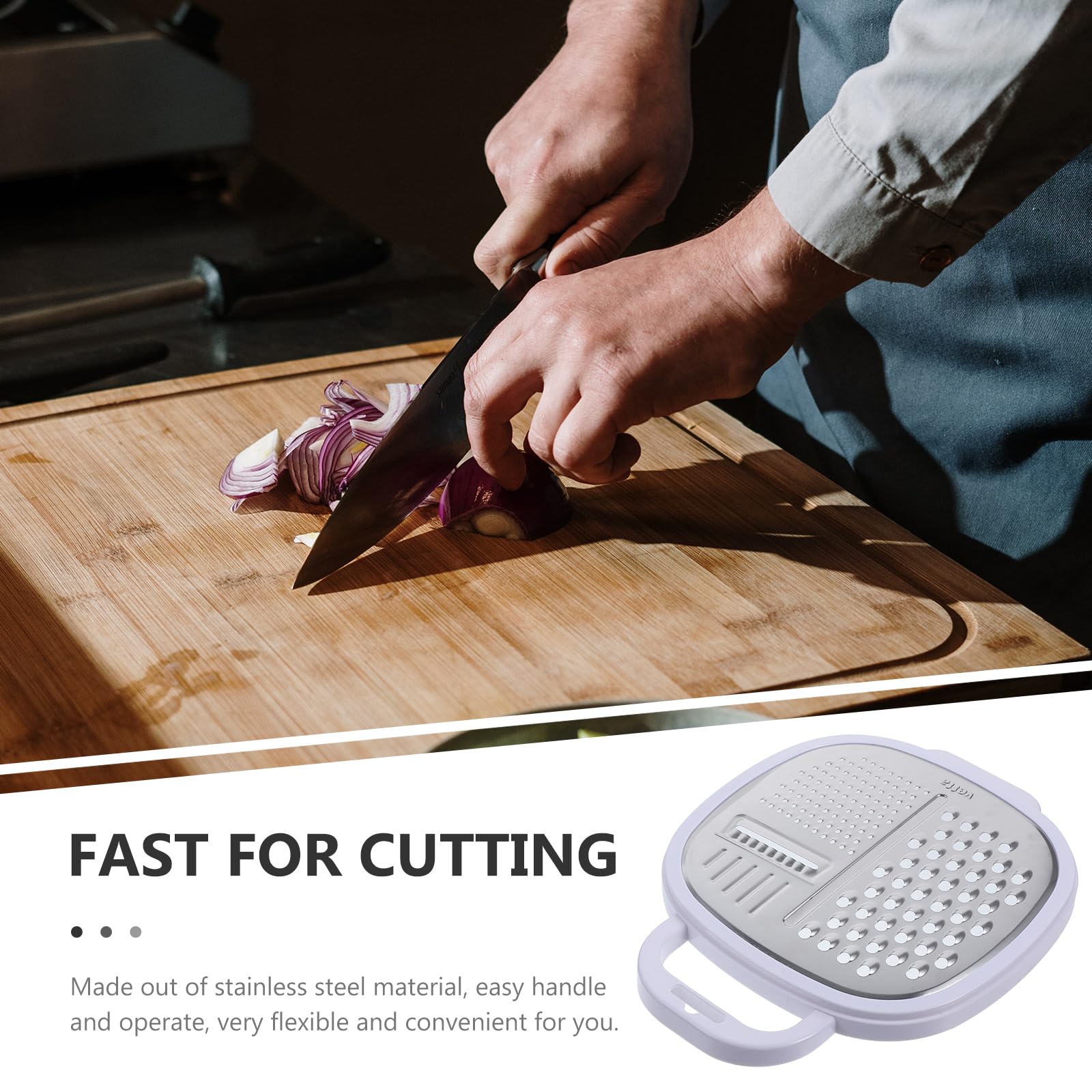 DOITOOL Stainless Steel Cheese Grater with Container & Handle - Kitchen Cheese Shredder for Parmesan, Mozzarella, Cheddar | Perfect for Pasta, Pizza, Salads & Baking