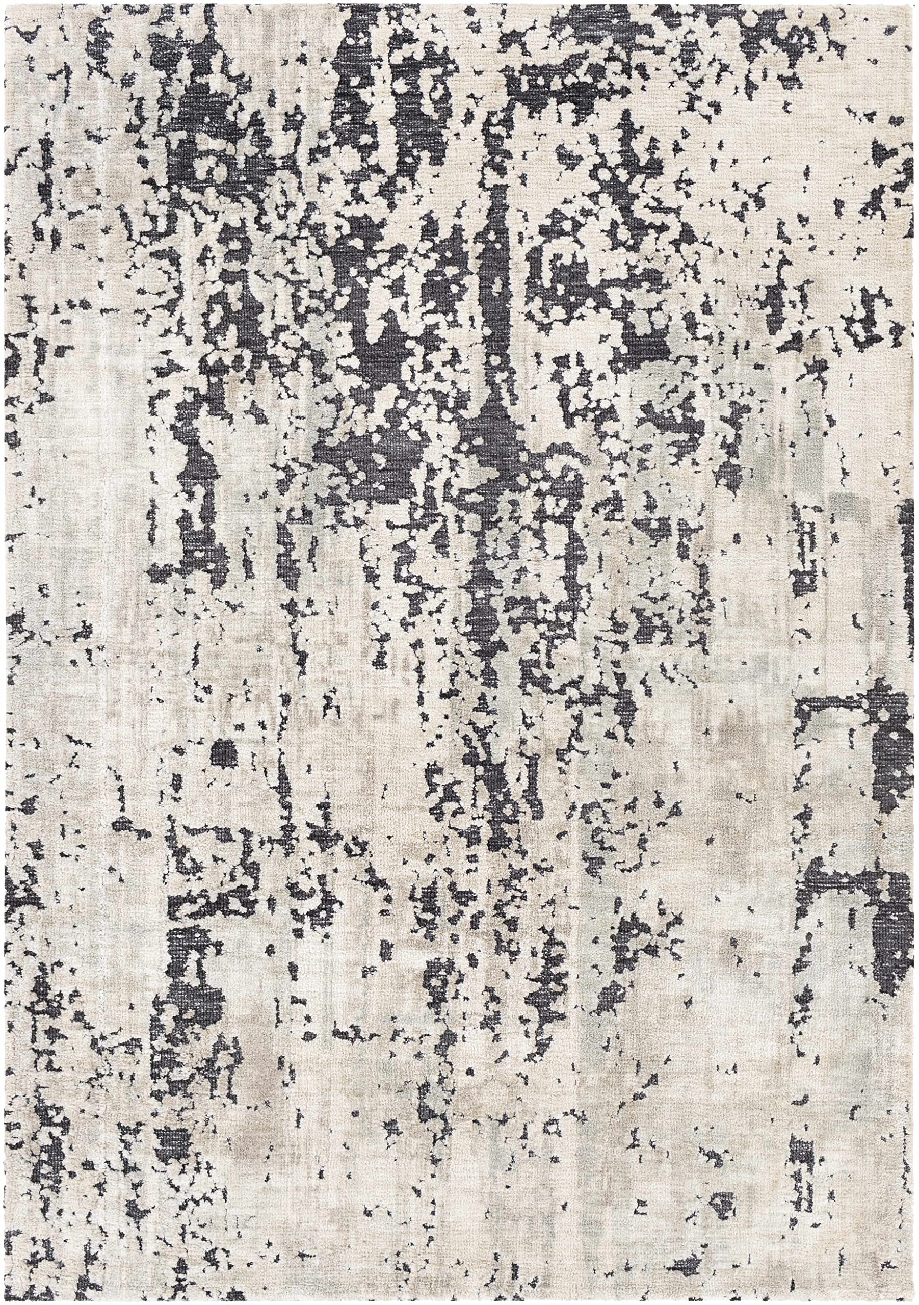 Modern Hauteloom Dundry Area Rug for Living Room & Bedroom - Soft Contemporary Design in Charcoal, Gray & Peach - 2' x 3' - Perfect for Cozy Home Decor, Apartment Styling & Office Spaces