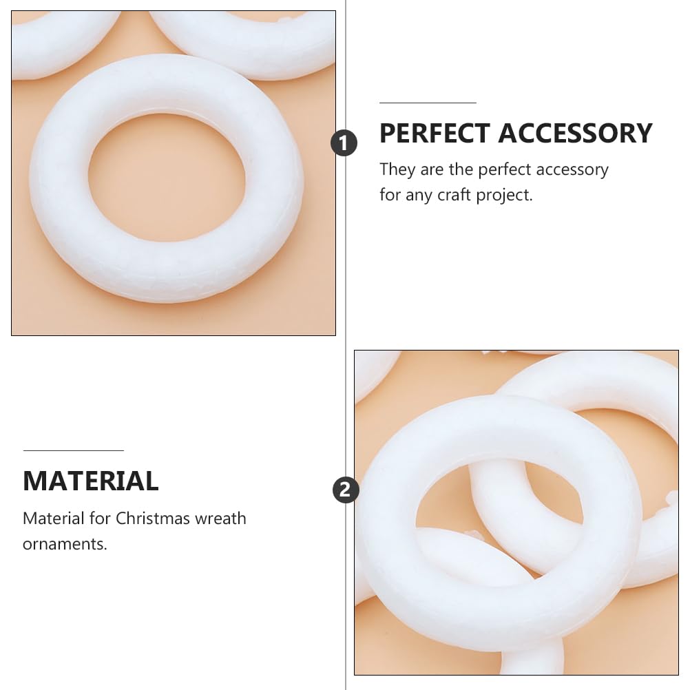 PRETYZOOM 25 Pack White Craft Foam Wreath Rings - 7.3x1.5cm Polystyrene Foam Circles for DIY Floral Arrangements, Christmas Decor, Wedding Centerpieces & Home Crafting Projects
