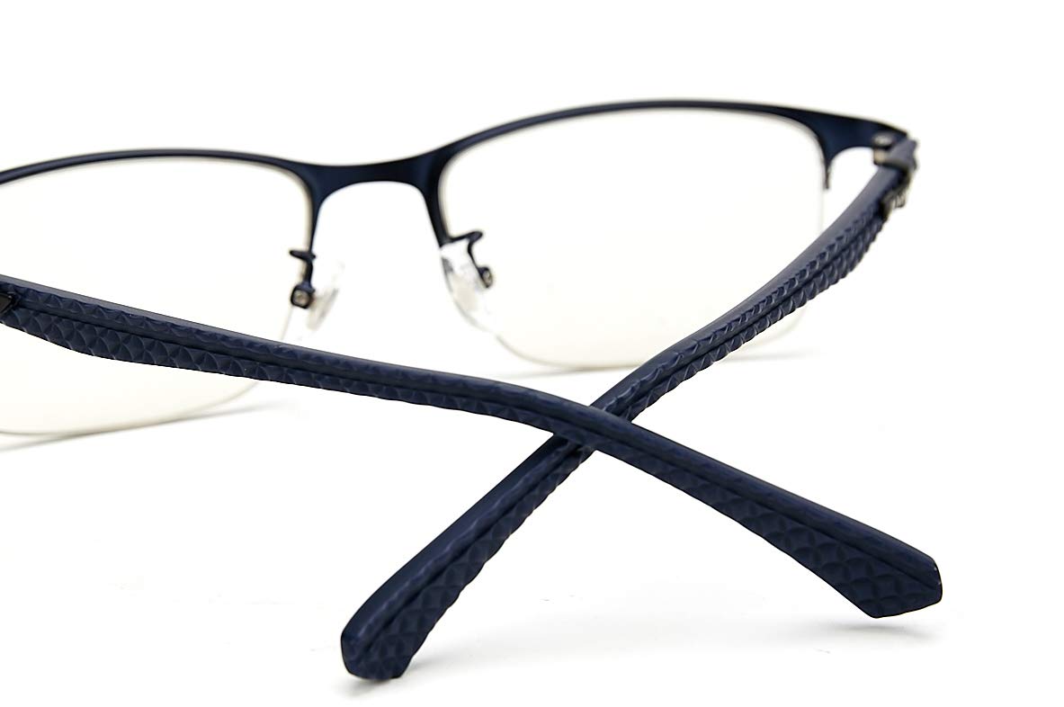 Progressive Multifocal Computer Reading Glasses for Men - Blue Light Blocking Half Frame Eyewear for Office, Gaming & Digital Screen Use