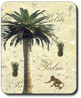 Premium Art Plates Palm Tree Mouse Pad - Non-Slip Desk Mat for Office, Gaming & Home Use