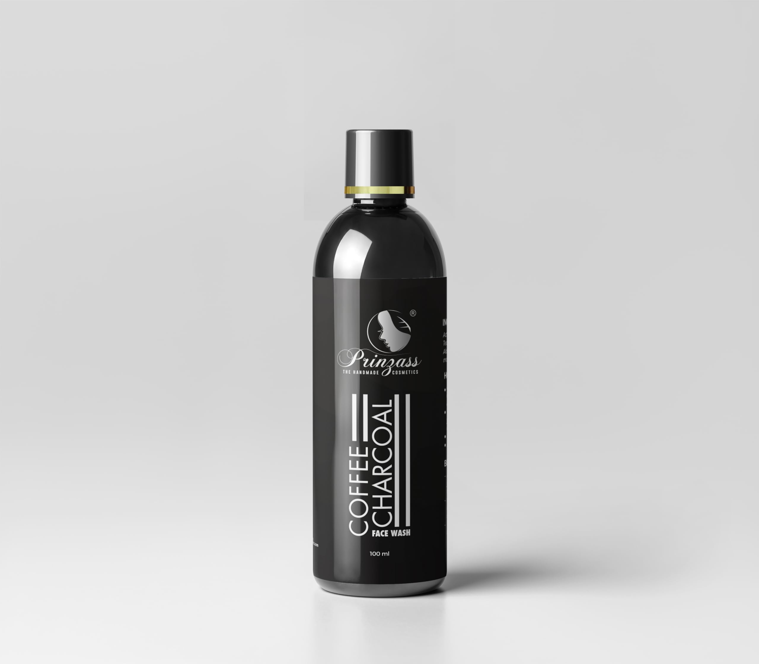 Prinzass Charcoal Face Wash for Men & Women - Deep Cleansing Activated Charcoal Facial Cleanser with Oil Control & Anti-Pollution Properties | 100ml | Perfect for Daily Skincare Routine & Acne-Prone Skin
