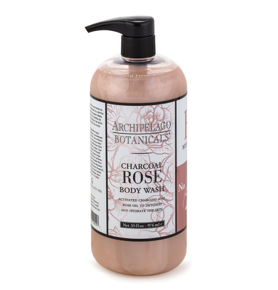 Charcoal Rose 33 oz. Body Wash - Deep Cleansing & Detoxifying Shower Gel for Men & Women - Perfect for Daily Use, Gym & Post-Workout