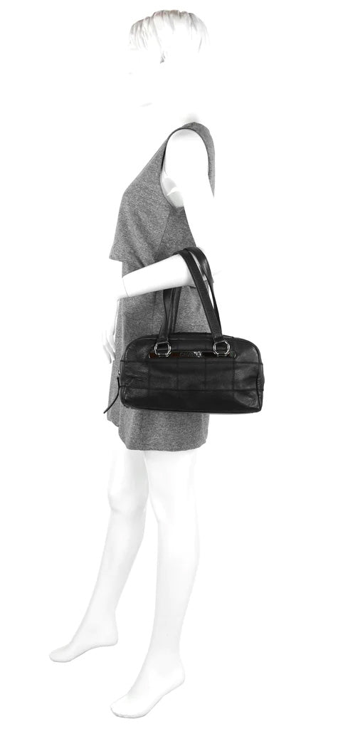 Chanel Choco Bar Black Quilted Caviar Leather Shoulder Bag for Women - Luxury Designer Handbag for Evening Parties, Date Night & Special Occasions