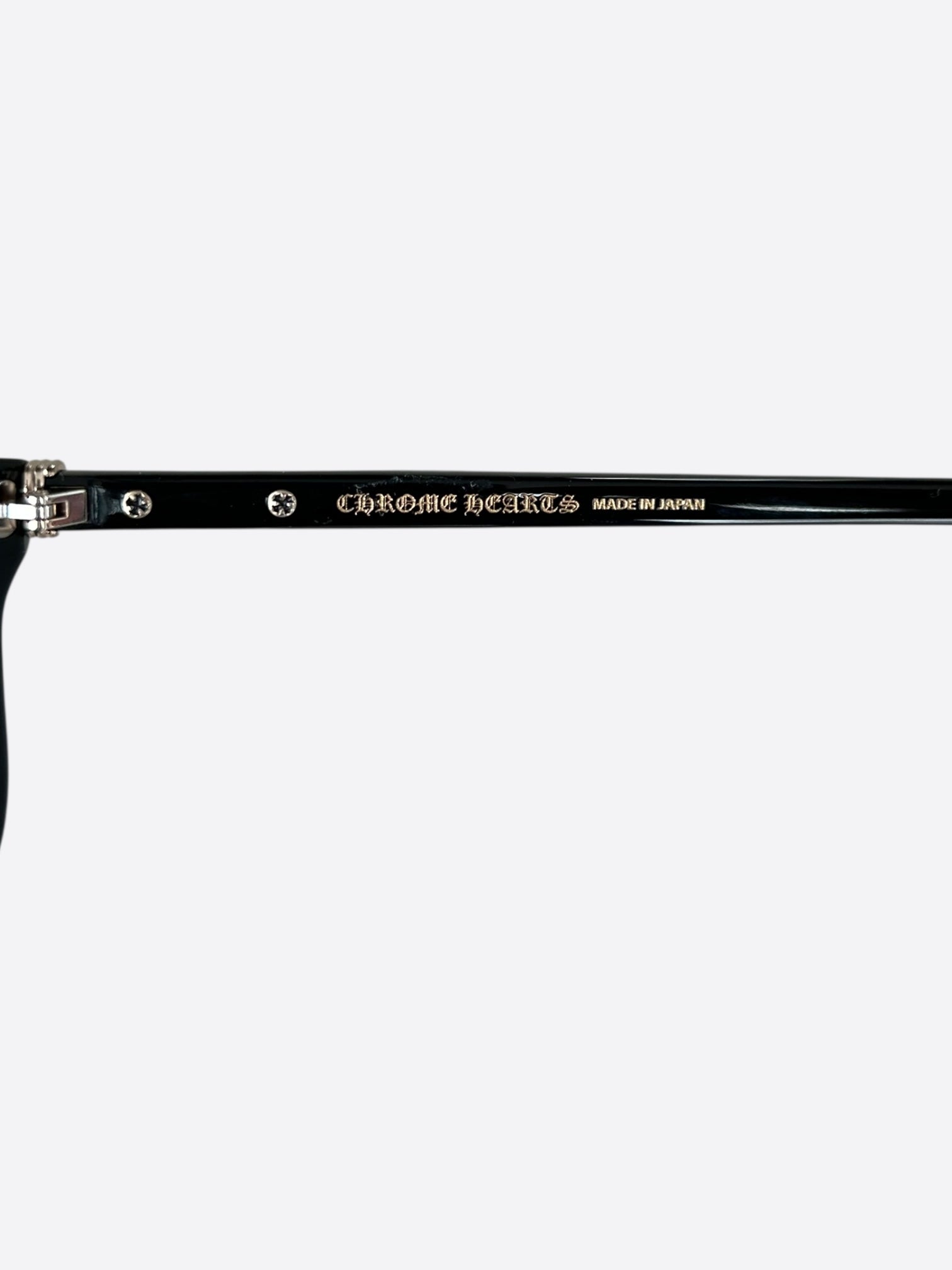 Chrome Hearts Black & Silver Little Dinger Sunglasses - Stylish UV Protection for Outdoor Activities & Fashion Statements