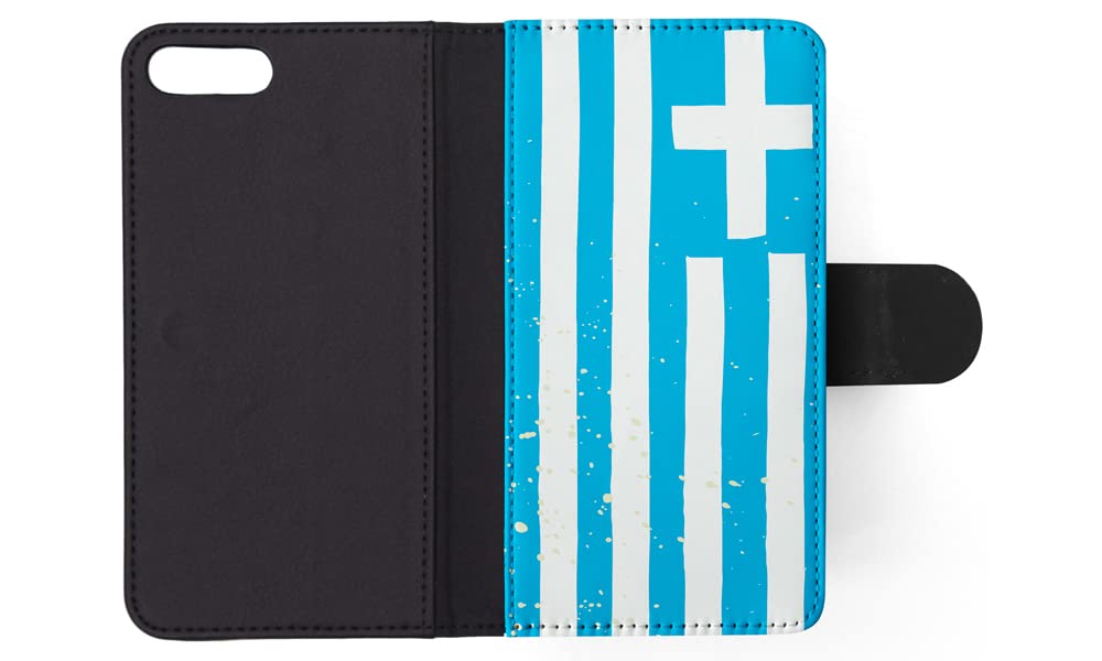 Greece Flag iPhone 7 Plus / 8 Plus Wallet Phone Case - Stylish Flip Cover with Card Holder for Travel, Work & Daily Use