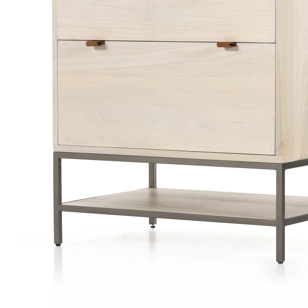 Trey Modular Filing Cabinet - Dove Poplar Wood Storage Organizer for Office & Home Workspace - Perfect for Files, Documents, and Office Supplies Organization