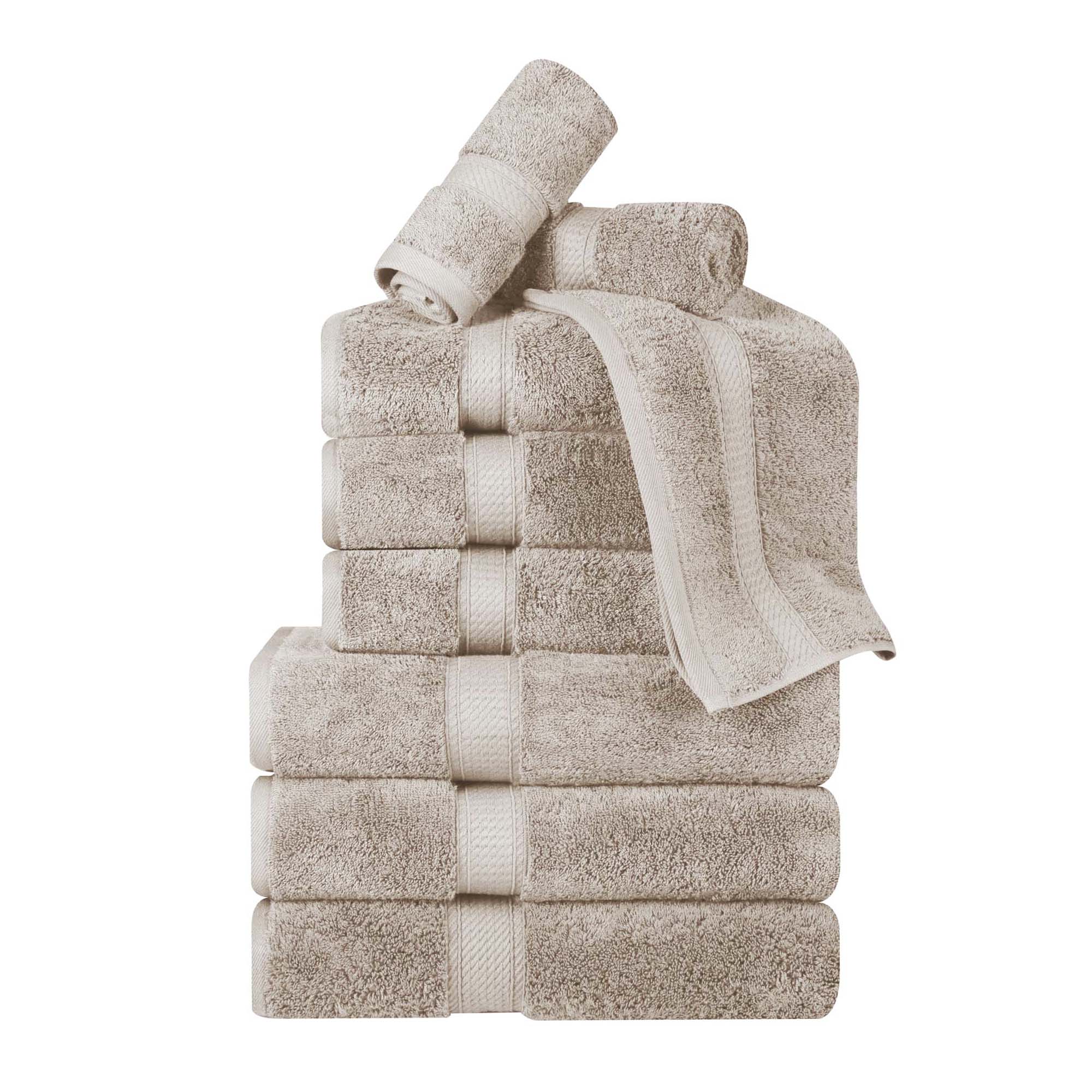 Premium Egyptian Cotton 9-Piece Towel Set - Ultra Soft, Heavyweight & Luxurious for Bath, Spa & Guest Use