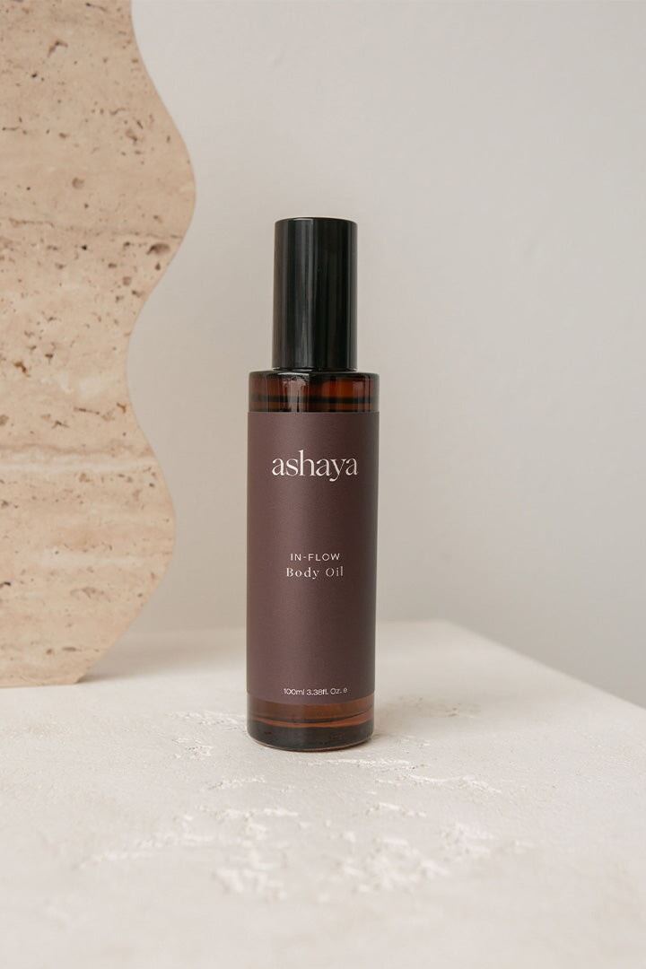 Ashaya In Flow Body Oil - Organic Moisturizing & Relaxing Massage Oil for Dry Skin - Perfect for Aromatherapy, Spa & Self-Care Rituals