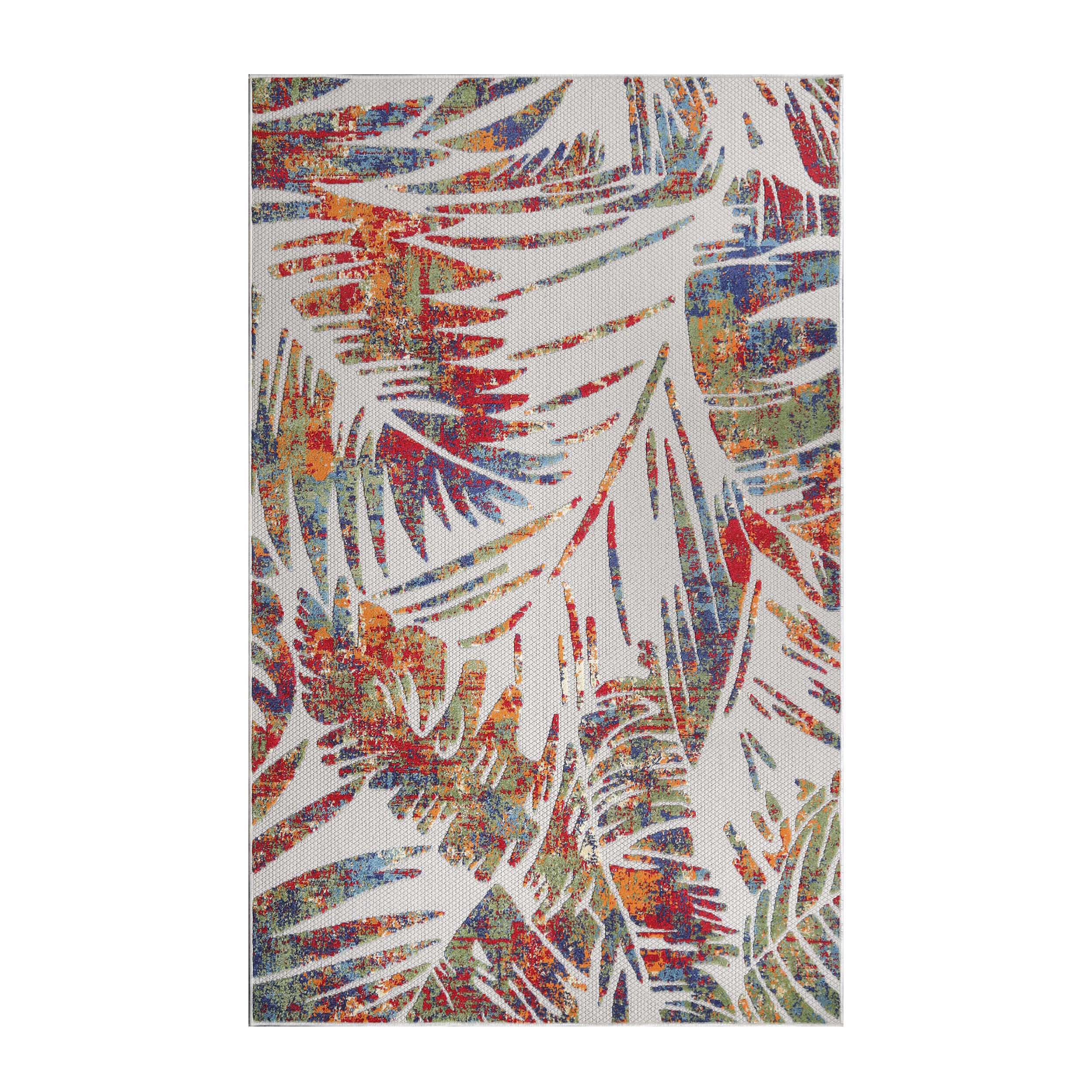 **Siesta Botanical Leaves Modern Indoor/Outdoor Area Rug or Runner Rug – Boho Chic Home Decor for Living Room, Bedroom, Patio & Entryway**