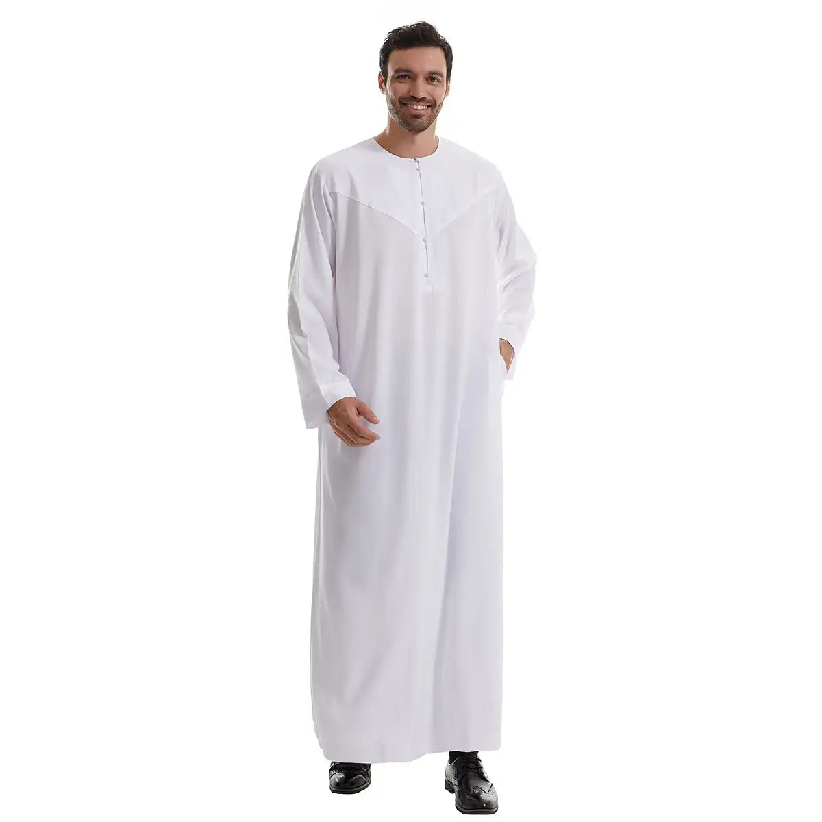 Premium Middle Eastern Arab Men's Thobe Thawb with Pocket - Traditional Islamic Robe for Daily Wear & Special Occasions