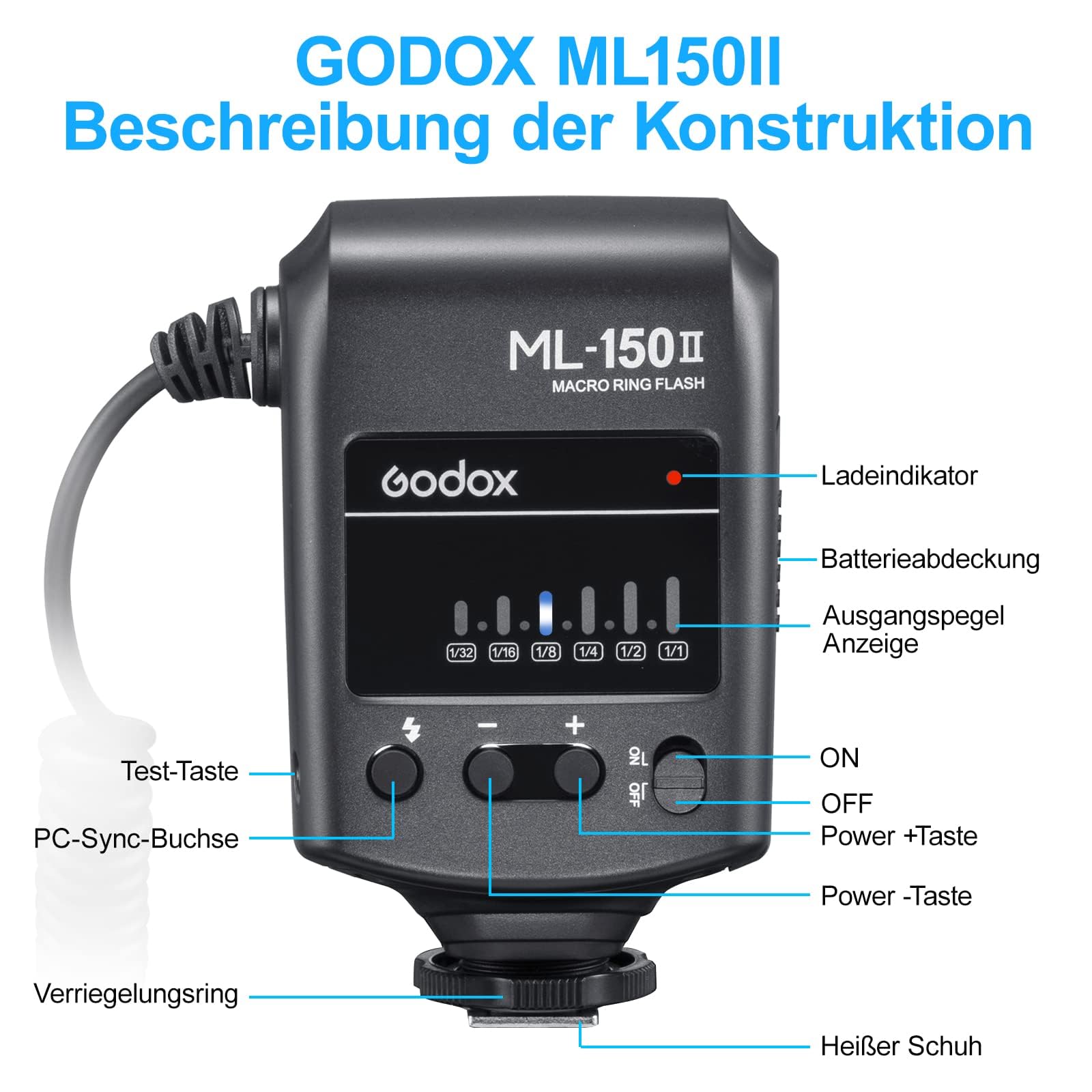 GODOX ML150II Macro Ring Flash - LED Ring Light with Diffuser & Adapter Rings for DSLR/Mirrorless Cameras - Perfect for Jewelry, Product & Macro Photography